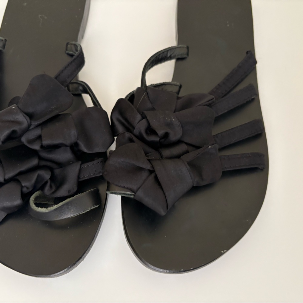 Ancient Greek Sandals Black Floral Sandals - Picture 4 of 6